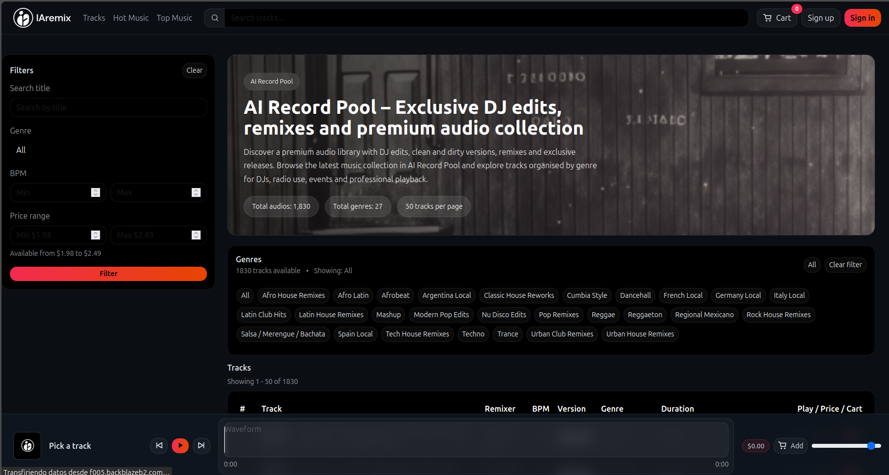Captura del proyecto IA Remix